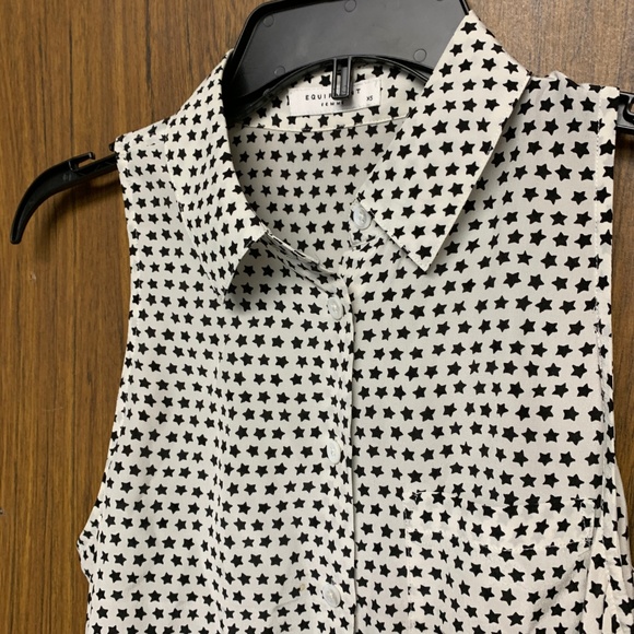 Equipment Silk Star Print Blouse Top Sleeveless - Picture 4 of 7